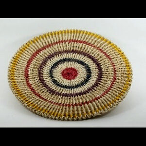 Panera Waorani Artesanal Natural Amarillo Rojo Marrón Gris