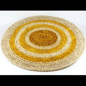 Panera Waorani Artesanal Natural 3 circulos amarillos