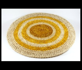 Panera Waorani Artesanal Natural 3 circulos amarillos