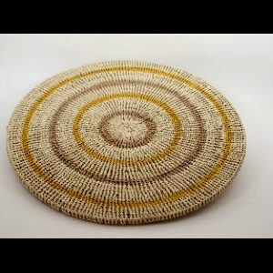 Panera Waorani Artesanal Natural circulos amarillo y marrón claro