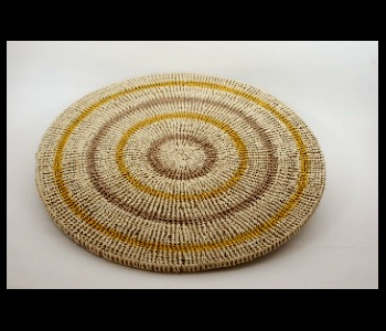 Panera Waorani Artesanal Natural circulos amarillo y marrón claro