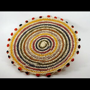 Panera Waorani Artesanal Natural Rojo Amarillo Verde y Gris oscuro