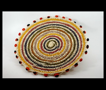 Panera Waorani Artesanal Natural Rojo Amarillo Verde y Gris oscuro