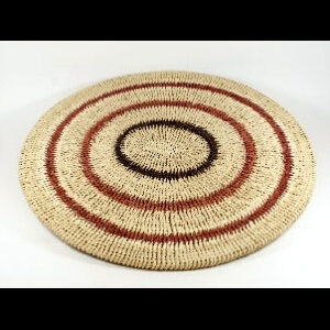 Panera Waorani Artesanal Natural circulos marrón claro y oscuro