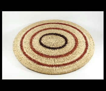 Panera Waorani Artesanal Natural circulos marrón claro y oscuro