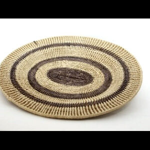 Panera Waorani Artesanal Natural 3 círculos gris claro