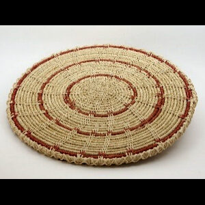 Panera Waorani Artesanal Natural remolino 3 círculos rojos