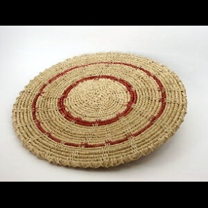 Panera Waorani Artesanal Natural remolino 2 círculos rojos