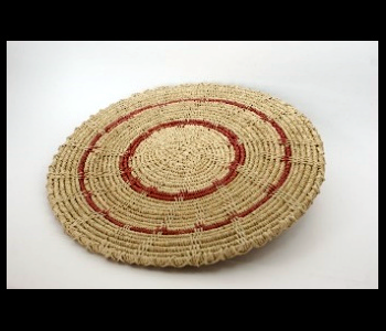 Panera Waorani Artesanal Natural remolino 2 círculos rojos