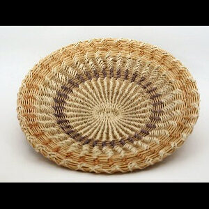 Panera Waorani Artesanal Natural entretejido Marrón claro y oscuro