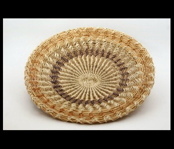 Panera Waorani Artesanal Natural entretejido Marrón claro y oscuro