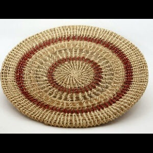 Panera Waorani Artesanal Natural entretejido 2 circulos rojos