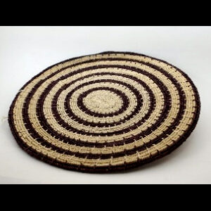 Panera Waorani Artesanal Natural entretejido 6 circulos marrón oscuro