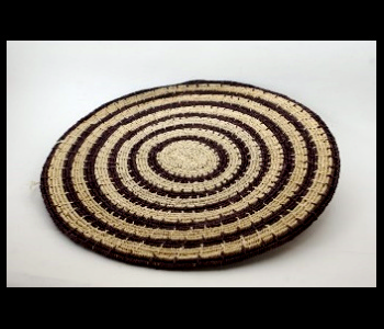 Panera Waorani Artesanal Natural entretejido 6 circulos marrón oscuro