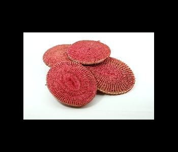 Porta vasos Waorani artesanales color rojo