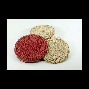 Porta vasos Waorani artesanales natural y rojo