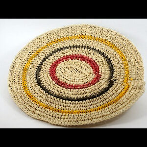 Panera Waorani Artesanal Natural Amarillo Gris y Rojo