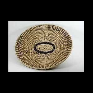 Canasta tejida Waorani 2 lpineas gruesas marrón y centro verde marrón