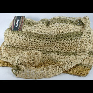 Bolso Waorani tejido con tirante tono natural y líneas verdes