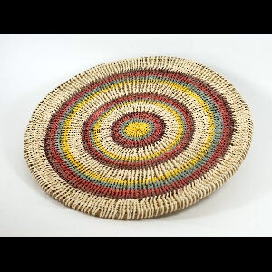 Panera Waorani Artesanal Natural Marrón Rojo Verde Amarillo