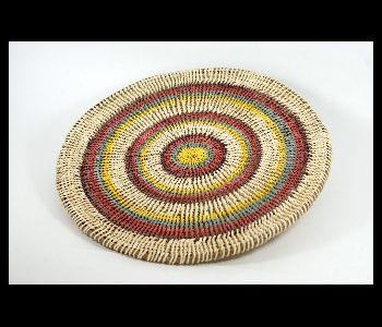 Panera Waorani Artesanal Natural Marrón Rojo Verde Amarillo