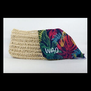 Cosmetiquera tejido natural con diseño selva colores Waorani