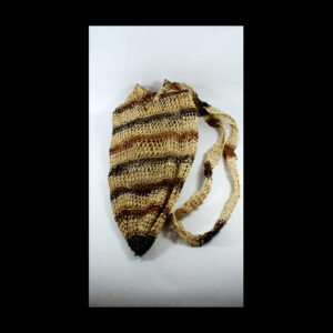 Shigra o bolso Waorani tejido a mano líneas marrón 3 tonos