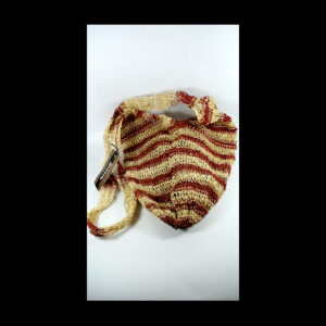 Shigra o bolso Waorani tejido a mano líneas marrón claro