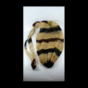 Shigra o bolso Waorani tejido a mano líneas marrones y gris